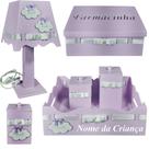 Kit de Higiene para quarto de bebê madeira Mdf 6 pçs - Nuvem LILÁS