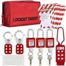 Kit de identificação de bloqueio yqlbgprj com bolsa, etiquetas, ferrolhos, cadeados Kit de identificação de bloqueio yqlbgprj com bolsa, etiquetas, ferrolhos, cadeados