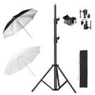 Kit de iluminação de guarda-chuva fotográfico Soonpho 2x 109 cm com suporte