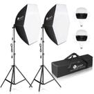 Kit de iluminação fotográfica Softbox HPUSN 30x30cm com 2x 85W