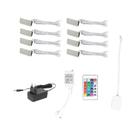 Kit De Iluminação LED RGB Com Clipe Para Prateleira De Vidro, Luzes Noturnas Sob O Armário Com