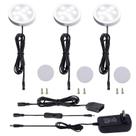 Kit de iluminação LED sob o gabinete AIBOO 12V 3 Puck Lights Kit de iluminação LED sob o gabinete AIBOO 12V 3 Puck Lights