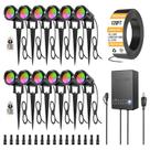 Kit de iluminação paisagística ZUCKEO RGB 5W LED, pacote com 12 unidades com transformador