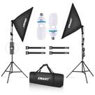 Kit de iluminação Softbox EMART 20x28 com lâmpadas CFL de 125W 5500K