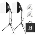 Kit de iluminação Softbox NiceVeedi, pacote com 2 unidades, 40 x 40 cm com tripé de 63”