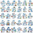 Kit de ímãs de boneco de neve Christmas Diamond Art, 30 unidades da Motipuns Kit de ímãs de boneco de neve Christmas Diamond Art, 30 unidades da Motipuns