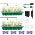 Kit de Iniciação de Sementes RODINTO 2 Unidades com Luzes de Cultivo LED de 48 LEDs Kit de Iniciação de Sementes RODINTO 2 Unidades com Luzes de Cultivo LED de 48 LEDs