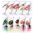 Kit de iscas de pesca EXAURAFELIS Spinnerbait Trout 10 unidades com caixa