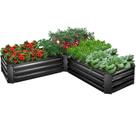 Kit de Jardín con Huerto Elevado EDOSTORY Galvanizado 150x150x30 cm