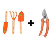 Kit De Jardinagem 3 Pçs + Tesoura Poda TRAMONTINA