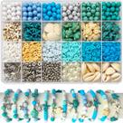 Kit de joias Craft Beads JJZxWish Summer Ocean Beach, 1860 unidades Kit de joias Craft Beads JJZxWish Summer Ocean Beach, 1860 unidades