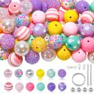 Kit de Joyería CREATZONE con Cuentas Gruesas de Chicle Rosa de 20 mm