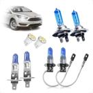 Kit de Lâmpadas Halógena Super Branca H7 H1 H3 Farol Baixo Alto e Milha Ford Focus 2004 2005 2006 2007 2008