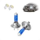Kit de Lâmpadas Halógenas Super Branca Farol Baixo H7 para Renault Megane 2006 2007 2008 2009 2010