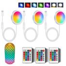 Kit de Lâmpadas LED MsTental 3 Peças RGB com Controle Remoto USB 5V
