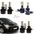 Kit de Lâmpadas Led Tech One 8000k Azulado Farol Alto Baixo e Milha Citroen C3 2003 2004 2005 2006 2007 2008