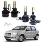Kit de Lâmpadas Led Tech One 8000k Azulado Farol Baixo e Milha Palio 2012 2013 2014