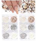 Kit de lantejoulas e glitter holográfico de 12 caixas vintage