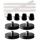 Kit de lanterna Mason Jar Sesyomr, pacote com 4 pinos de fibra de vidro