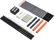 Kit de lápis de arte para esboçar e desenhar Amazon Basics 17 peças