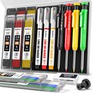Kit de Lápis de Carpinteiro Nicpro 4 Peças com Apontador e 52 Refil