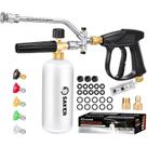 Kit de Lavadora de Alta Pressão com Canhão de Espuma e Conector Duplo Saker