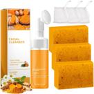 Kit de lavagem e cuidados com açafrão EIVJEC Limpador facial de cúrcuma Kit de lavagem e cuidados com açafrão EIVJEC Limpador facial de cúrcuma