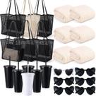 Kit de Lembrancinhas Reallnaive 24 Peças com Bolsa de Tela Preta e Branca