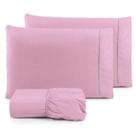 Kit de Lençol Queen 3 Peças Cama Box Ponto Palito 200 Fios