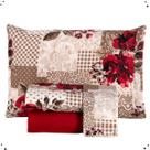 Kit De Lençol Queen Estampado Floral Contem Elastico Com 4 peça 180 Fios Percal