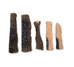 Kit De Lenha Cerâmico Para Lareira À Álcool Ou Gás - 5 Peças