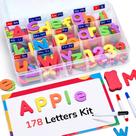 Kit de letras do alfabeto magnético Gamenote Classroom 178 unidades