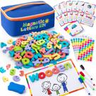 Kit de letras Sundaymot Magnetic Alphabet, 310 unidades com placa