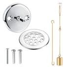 Kit de ligação do ralo da banheira Coolfell com alavanca de acionamento, cromado Kit de ligação do ralo da banheira Coolfell com alavanca de acionamento, cromado