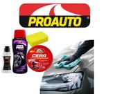 Kit de Limpeza Automotiva 3X1 Cera Limpa Pneu Silicone Toque Final Proauto
