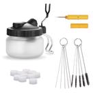Kit de limpeza de aerógrafo AGPTEK 304ml Pote de vidro com agulhas