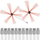 Kit de limpeza de chaminés VEVOR de 12 m com 12 hastes de nylon e 2 cabeças de escova Kit de limpeza de chaminés VEVOR de 12 m com 12 hastes de nylon e 2 cabeças de escova