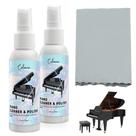 Kit de limpeza e polimento de piano Calvana 120 ml (4 onças) x2 com pano