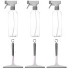 Kit de Limpeza Flow 3 Borrifadores Multiuso 500ml e 3 Rodos de Janela Box Pia Ou Bege