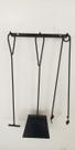Kit de Limpeza para Lareira e Churrasqueira com Suporte de Parede 4 Peças Preto em Ferro Kit de Limpeza para Lareira e Churrasqueira com Suporte de Parede 4 Peças Preto em Ferro