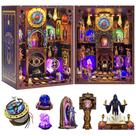 Kit de livro de quebra-cabeça de madeira 3D Fantasy Tarot com luz LED
