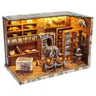 Kit de livro DIY Nook Tema de dinossauro doméstico em miniatura de madeira
