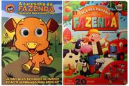 Kit de livros : A turminha da fazenda - prancheta para colorir extra + faça e brinque : fazenda - Crianças 3+ Anos