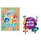 Kit de livros disney 2 vol: divertidamente 2 - 500 adesivos + divertidamente 2 - arte & cor