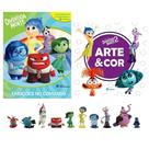 Kit de livros disney 2 vol: divertidamente emoções no comando (10 miniaturas) + divertidamente 2 - arte & cor