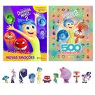 Kit de livros disney 2 vol: divertidamente novas emoções (10 miniaturas) + 500 adesivos divertidamente 2