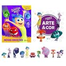 Kit de livros disney 2 vol: divertidamente novas emoções (10 miniaturas) + divertidamente 2 - arte & cor