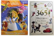 Kit de livros infantis Disney - Miniatura Histórias Encantadas + 365 Histórias para Dormir Luxo crianças 2+ anos
