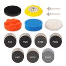 Kit de lixamento e polimento 57 peças, discos de 3" com grãos 60 a 3000 Kit de lixamento e polimento 57 peças, discos de 3" com grãos 60 a 3000