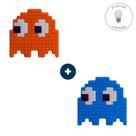 Kit de Luminárias 2 Fantasminhas Fantasmas do Pac-Man Fã Geek Nerd Game Retro com Lâmpada LED Kit de Luminárias 2 Fantasminhas Fantasmas do Pac-Man Fã Geek Nerd Game Retro com Lâmpada LED